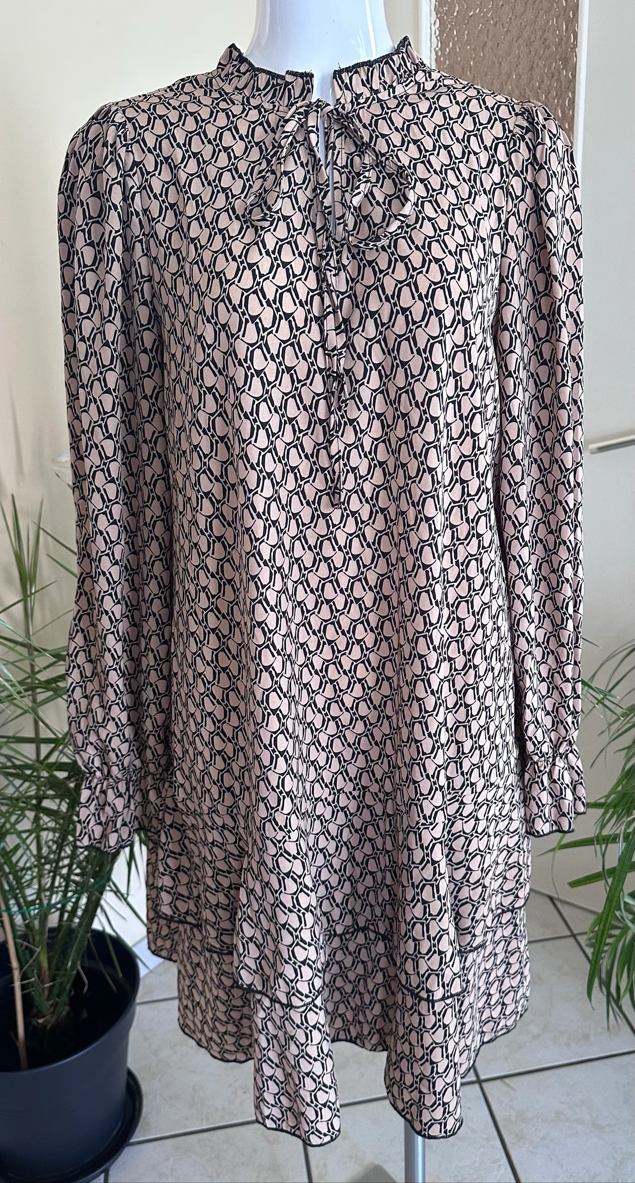 Fluid dress NEW printed black & brown – Size 38/40 – photo 11